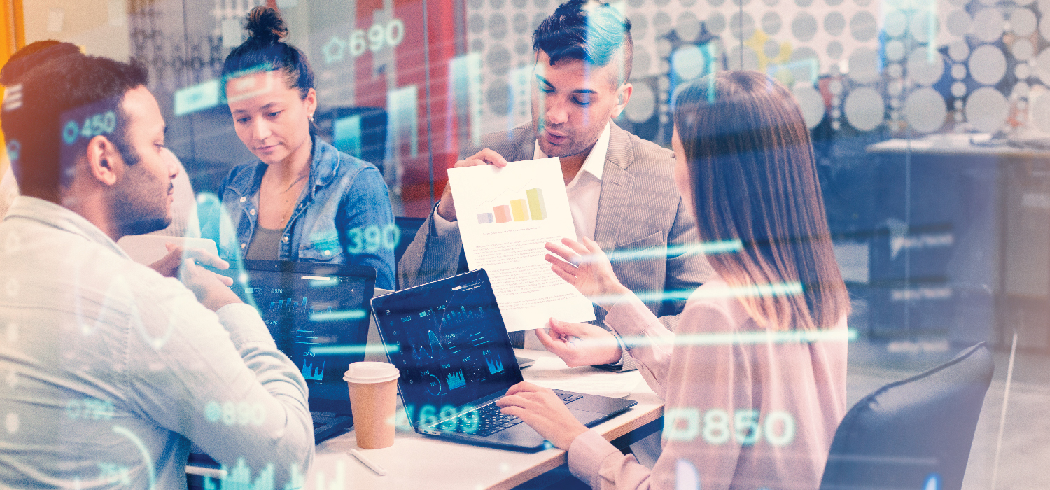 IT consultants discussing enterprise solutions